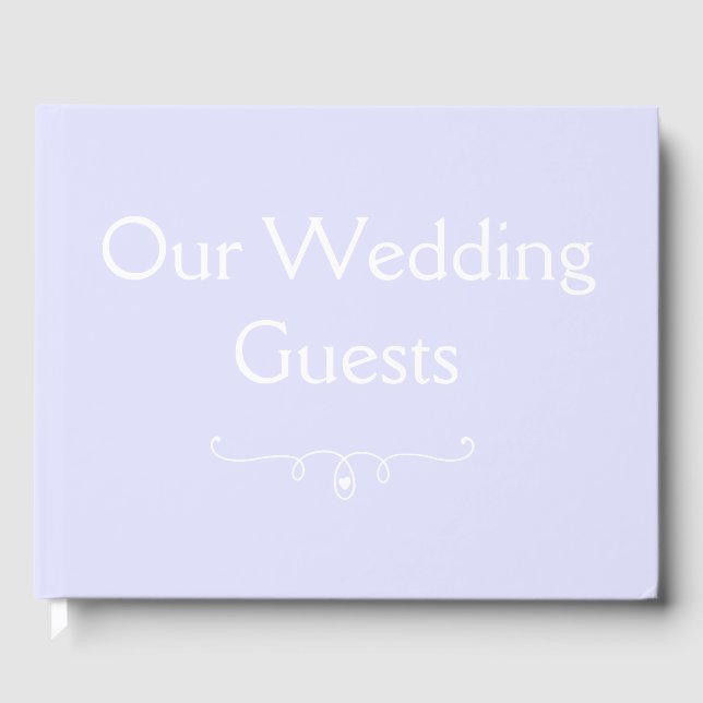 Pastel Periwinkle Purple Wedding Guest Book (Front)