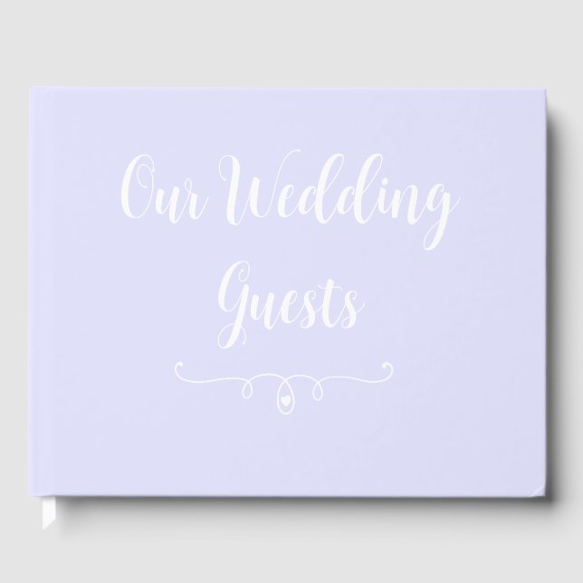 Pastel Periwinkle Purple Wedding Guest Book (Front)