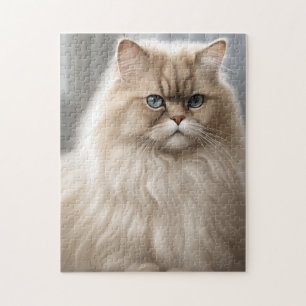 Pastel Persian Cat Portrait Jigsaw Puzzle