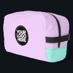 Pastel | Personalised Corporate Logo and Text Dopp Kit<br><div class="desc">Classic pastel pink blue and lavender purple | Personalised Corporate Logo and Text Modern Business Printed Backpack</div>