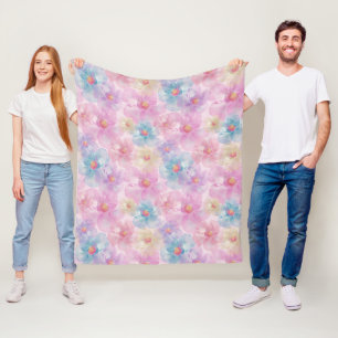 Pastel Petal Bloom Fleece Blanket