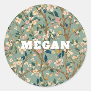 Pastel Petals: A Floral Symphony Classic Round Sticker