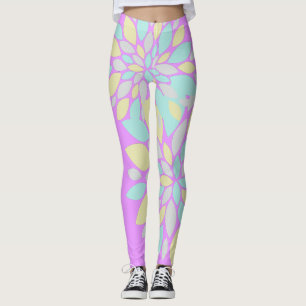 Pastel Petals Flower Pattern Leggings