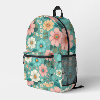 Pastel Petals Printed Backpack