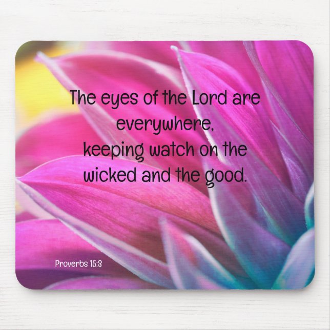 Pastel Petals Proverbs 15:3 Mouse Pad (Front)