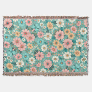 Pastel Petals Throw Blanket