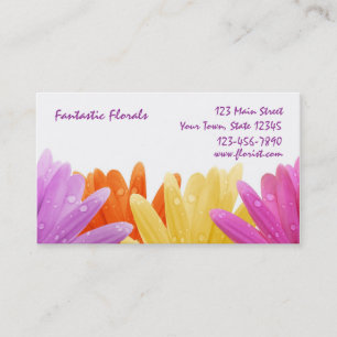 Pastel Petals, Water Drops Business Card