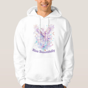 Pastel Phoenix Bird Ethereal Fantasy Watercolor Hoodie