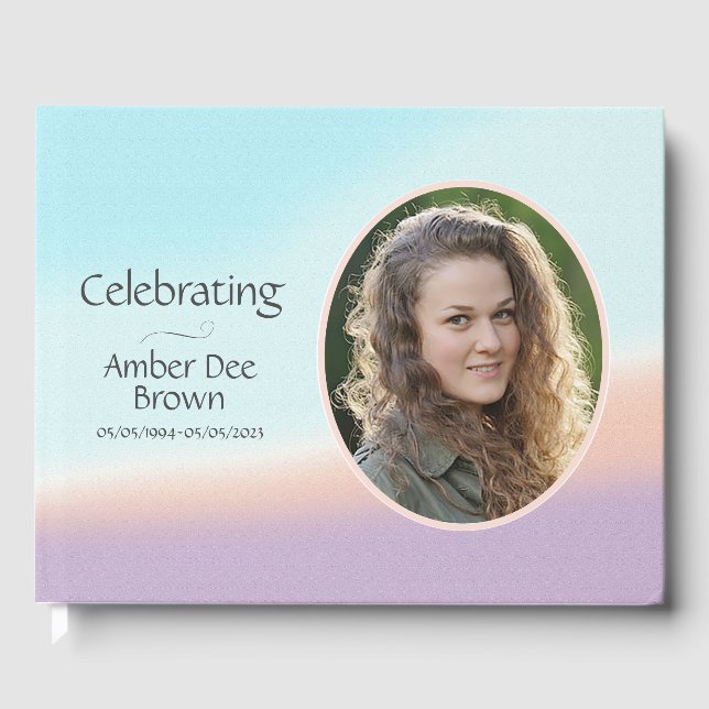 Pastel Photo Life Celebration Guest Book (Front)