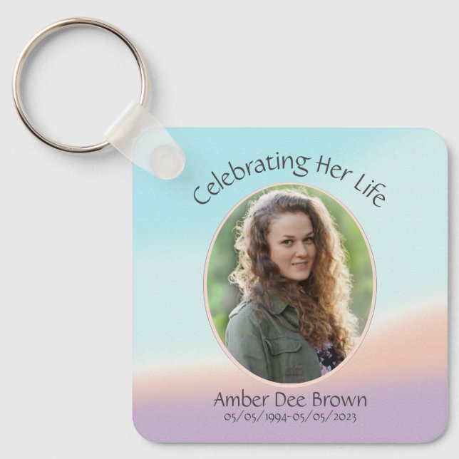 Pastel Photo Life Celebration Key Ring (Front)