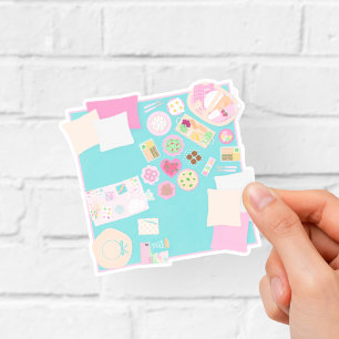 Pastel Picnic Scene Die-Cut Sticker