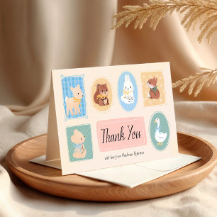 Pastel Picture Frame Woodland Baby Shower Thank You Card