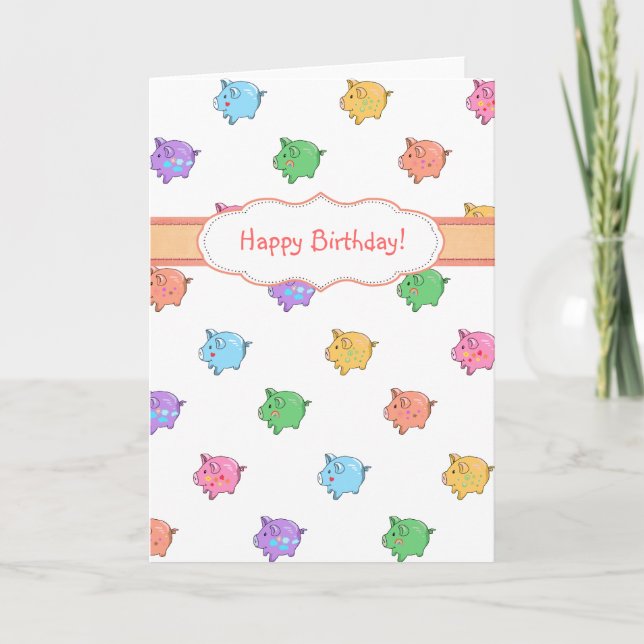 Pastel Pig Pattern Card (Front)