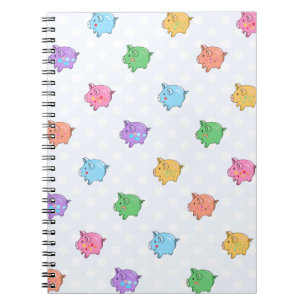 Pastel Pig Pattern Notebook