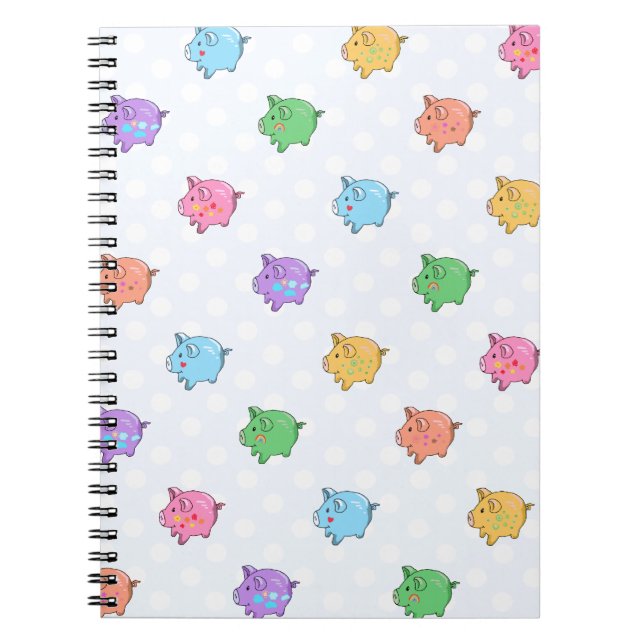 Pastel Pig Pattern Notebook (Front)