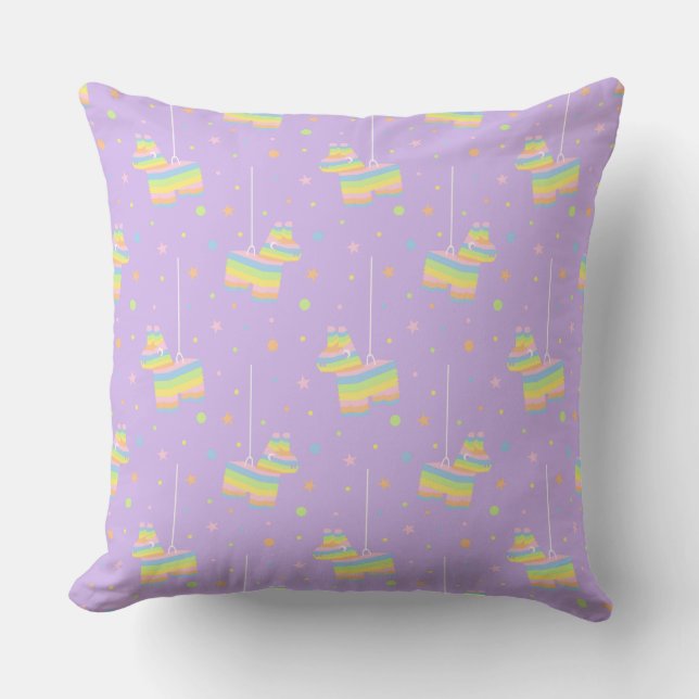 Pastel Pinata Pattern Throw Pillow (Front)