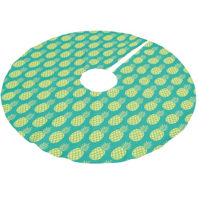 Pastel Pineapples Brushed Polyester Tree Skirt (Angled)