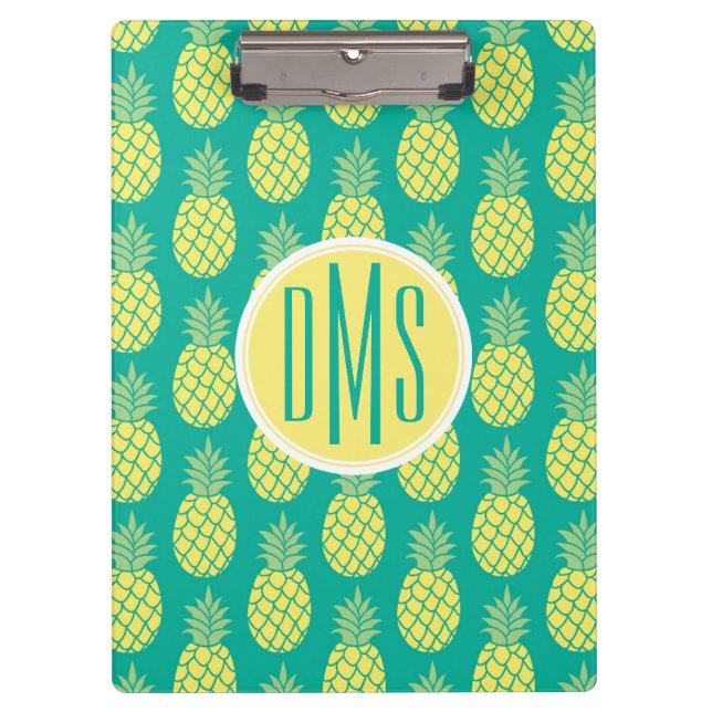 Pastel Pineapples | Monogram Clipboard (Front)
