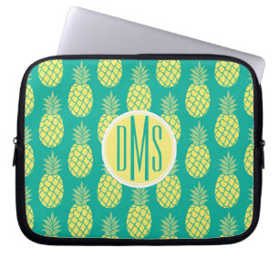 Pastel Pineapples   Monogram Laptop Sleeve