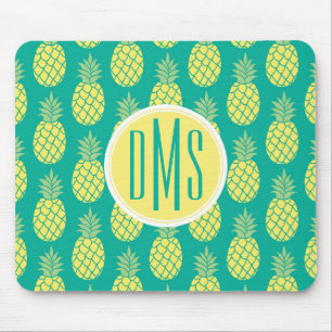 Pastel Pineapples Monogram Mouse Mat