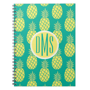 Pastel Pineapples   Monogram Notebook