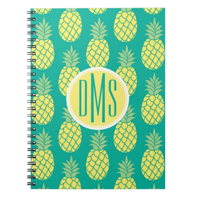 Pastel Pineapples | Monogram Notebook (Front)