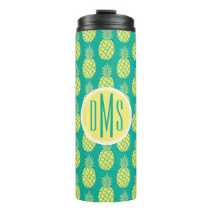 Pastel Pineapples   Monogram Thermal Tumbler