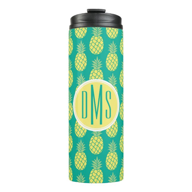 Pastel Pineapples | Monogram Thermal Tumbler (Front)
