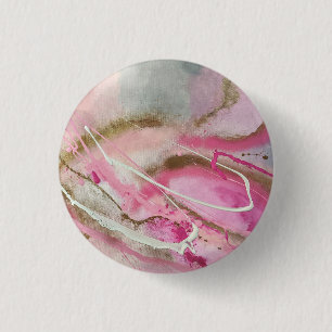 Pastel Pink Abstract Art on Canvass 3 Cm Round Badge