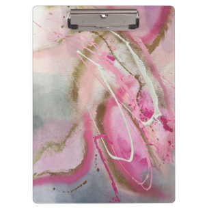 Pastel Pink Abstract Art on Canvass Clipboard