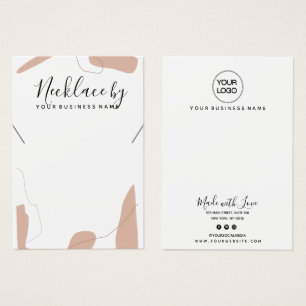 Pastel Pink Abstract Necklace Display Card