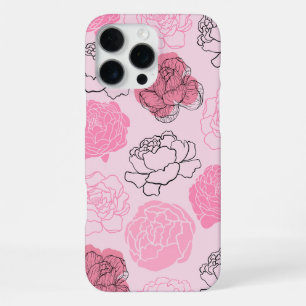 Pastel Pink Aesthetic Peony Flower Pattern Case