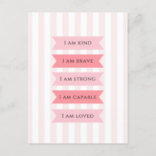 Pastel Pink Affirmations  Postcard
