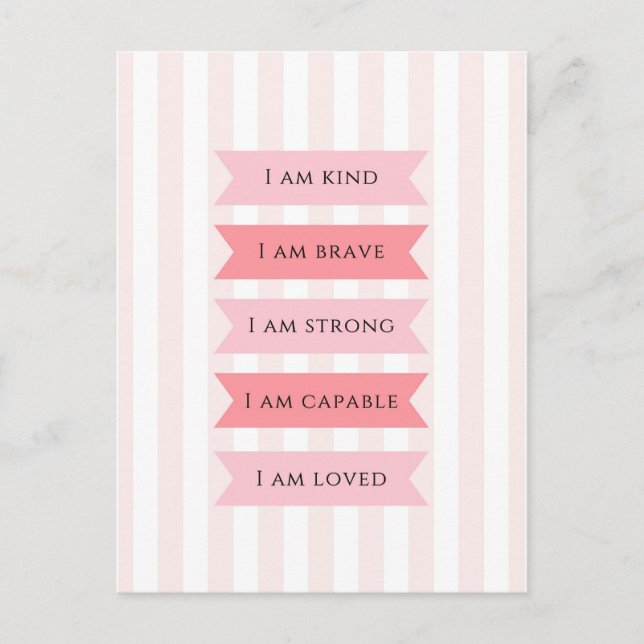 Pastel Pink Affirmations  Postcard (Front)