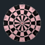 Pastel Pink And Black Dartboard<br><div class="desc">Pastel Pink And Black Dart Board</div>