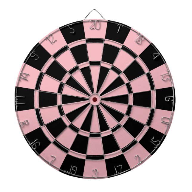 Pastel Pink And Black Dartboard (Front)