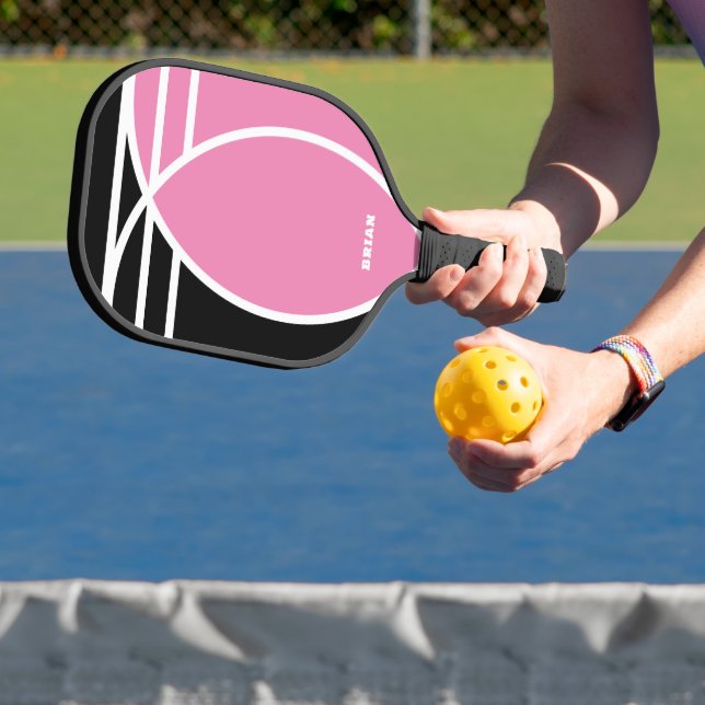 Pastel Pink and Black Pickleball Paddle (Insitu)
