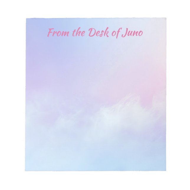Pastel Pink and Blue  Cloud Background  Notepad (Front)