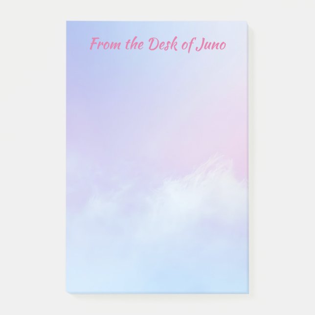 Pastel Pink and Blue  Cloud Background  Post-it Notes (Front)
