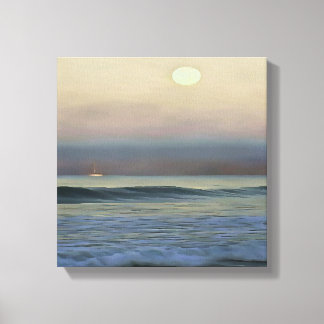 Pastel Pink and Blue Dalyan Beach Sunset Canvas Print