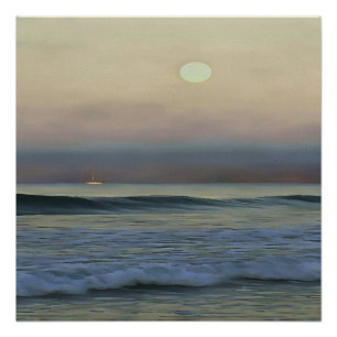 Pastel Pink and Blue Dalyan Beach Sunset  Poster