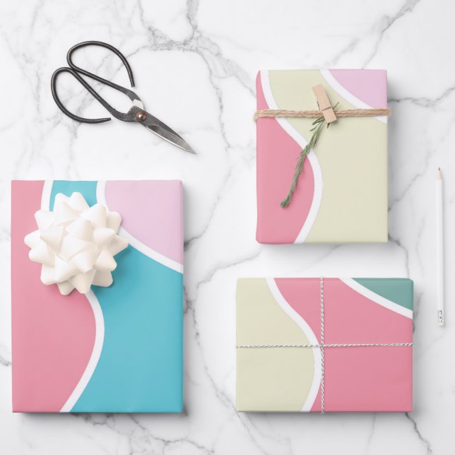 Pastel Pink and Blue Wrapping Paper (Front)