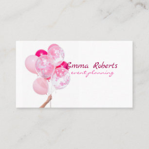 Pastel Pink and Gold Event Planner Balloon Artist Business Card
