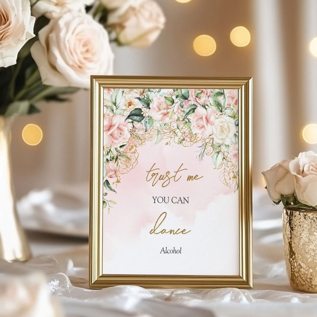 Pastel pink and gold Trust me you can dance Poster (Pastel pink and gold Trust me you can dance Poster)