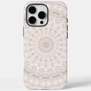 Pastel Pink and Green Mandala Pattern Design iPhone 16 Pro Max Case