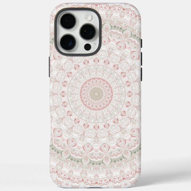 Pastel Pink and Green Mandala Pattern Design Case-Mate iPhone Case (Back)