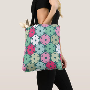 Pastel pink and green Pickleballs Tote Bag