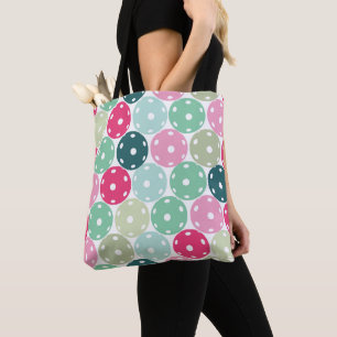 Pastel pink and green Pickleballs Tote Bag