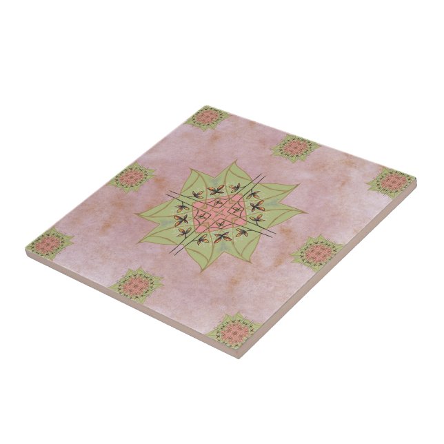 Pastel Pink and Green Tile (Side)