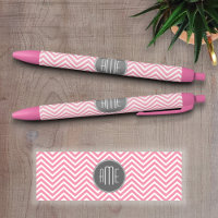 Pastel Pink and Grey Chevron Pattern Monogram